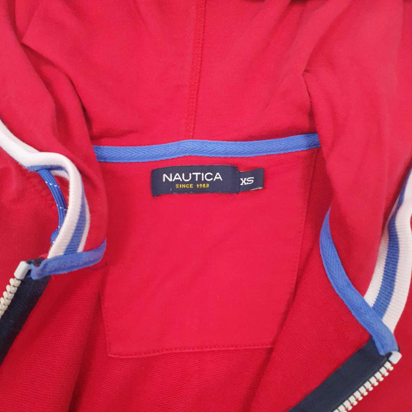 Mens Red Nautica  Full Zip Jumper
