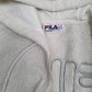 Mens White Fila Hoodie Sherpa Full Zip Jumper