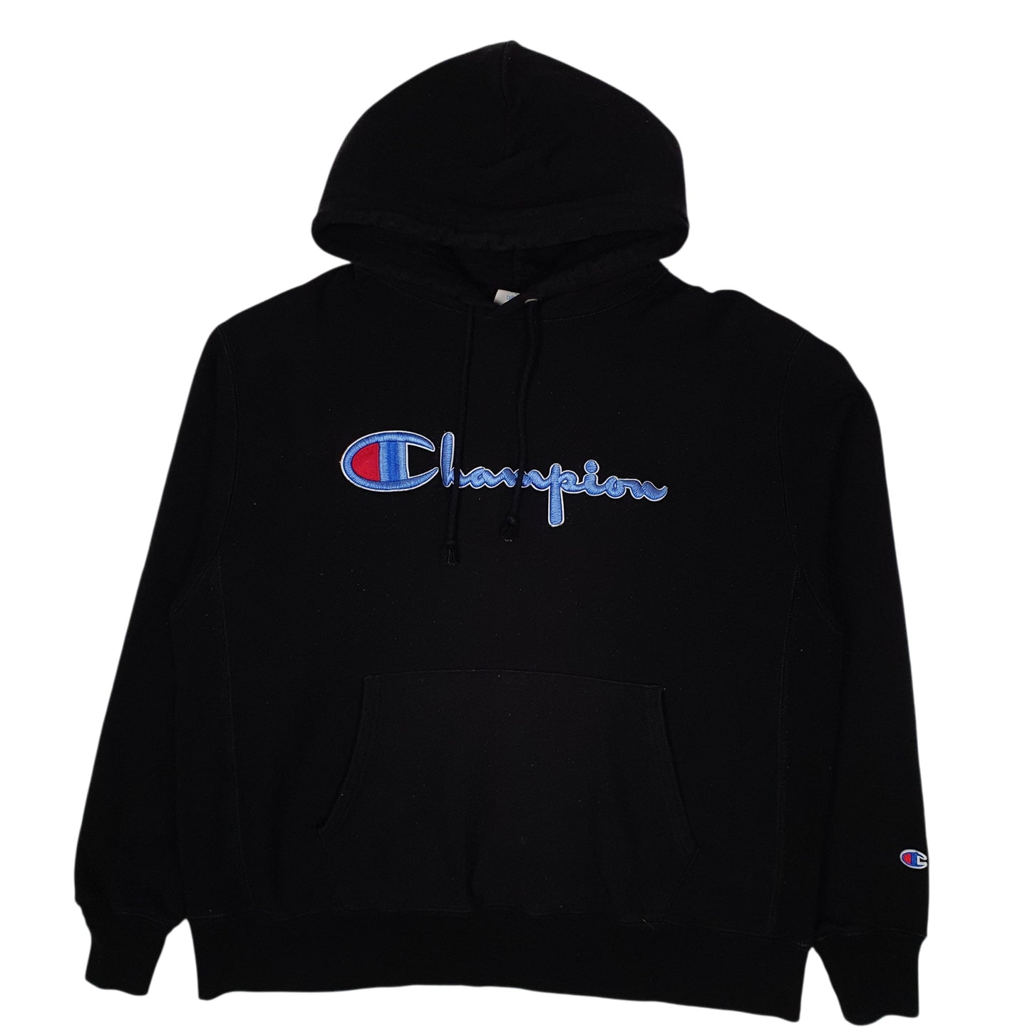 Mens Black Champion Reverse Weave Hoodie Jumper