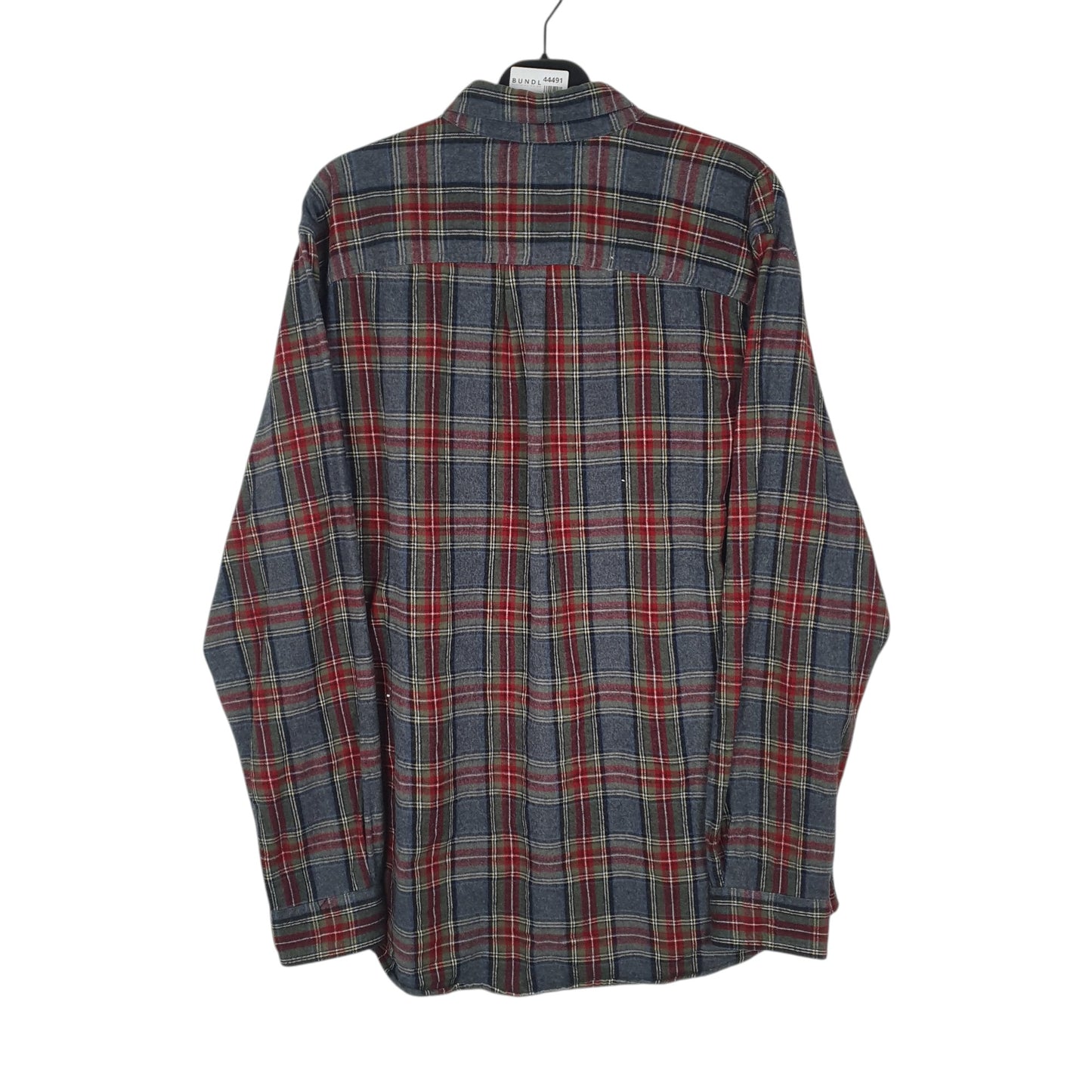 Mens Grey L.L.Bean Thick Flannel Plaid  Shirt