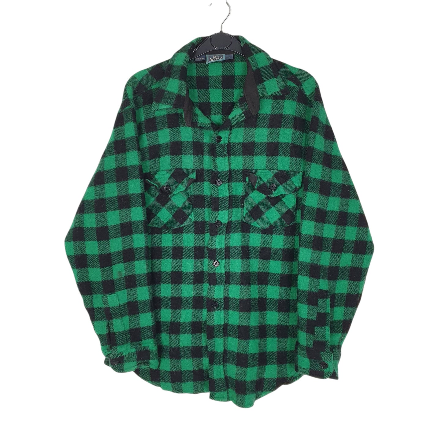 Mens Green Woolrich Thick Cruiser Mackinaw Vintage 90s Long Sleeve Shirt