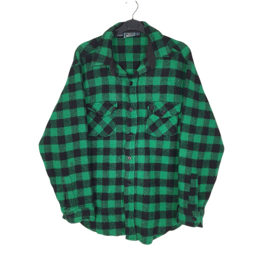 Mens Green Woolrich Thick Cruiser Mackinaw Vintage 90s Long Sleeve Shirt