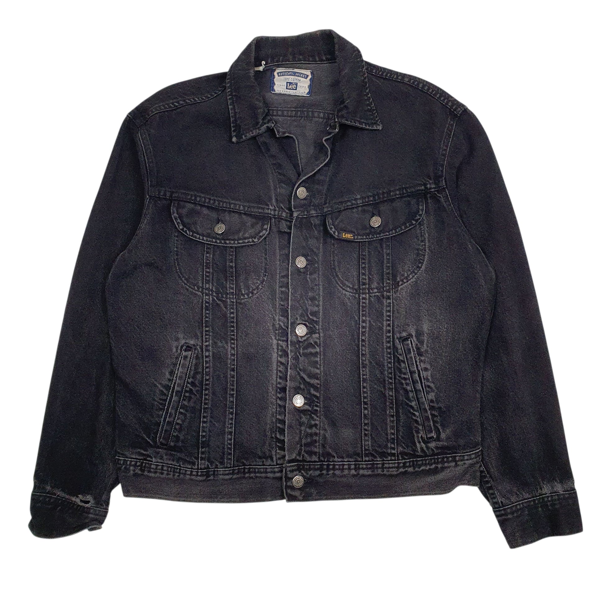 Mens Black Lee Type 3 Vintage 90s Made In USA.  Coat