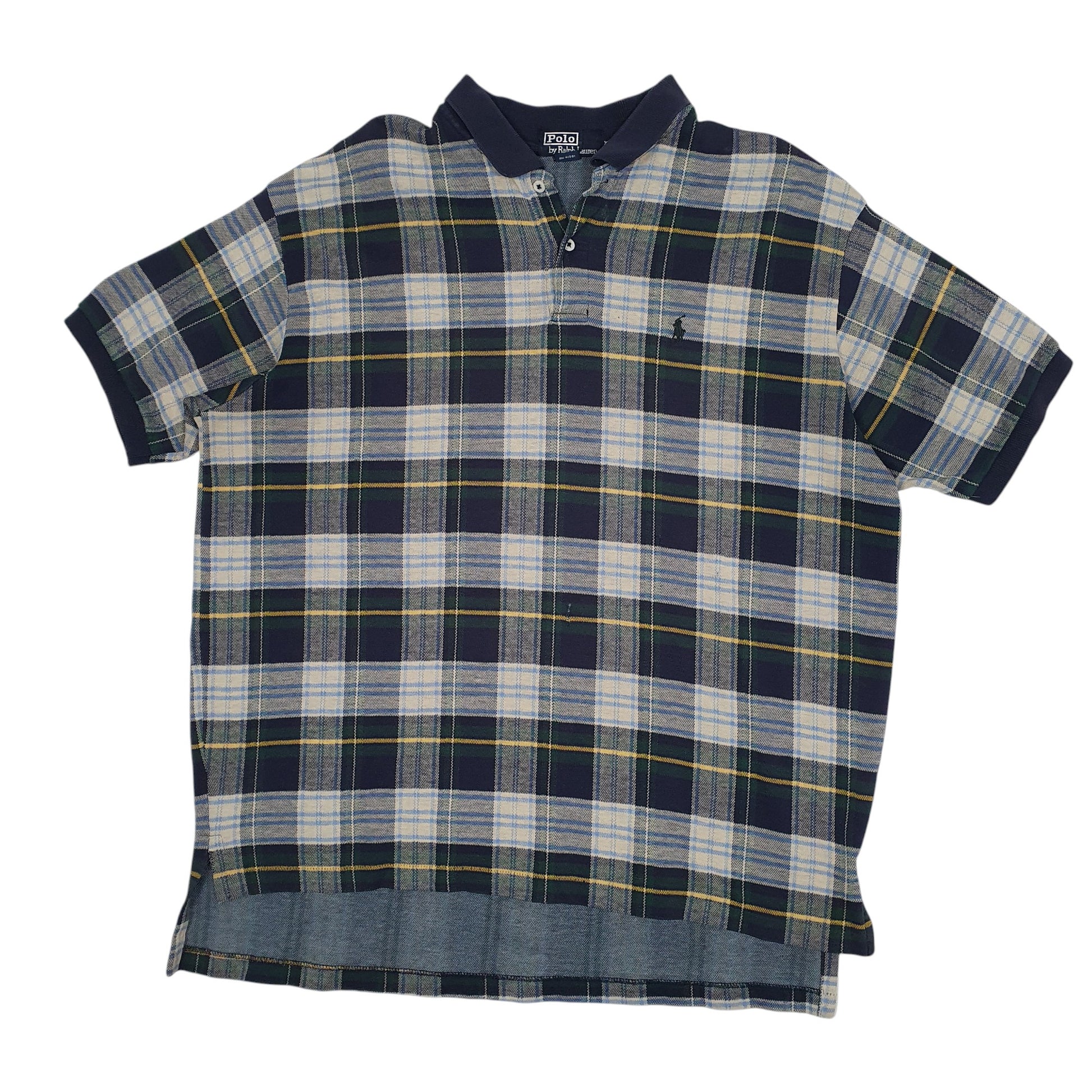 Mens Navy Polo Ralph Lauren Vintage 90s Made In USA Short Sleeve Polo Shirt