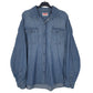 Mens Blue Wrangler Denim Long Sleeve Shirt