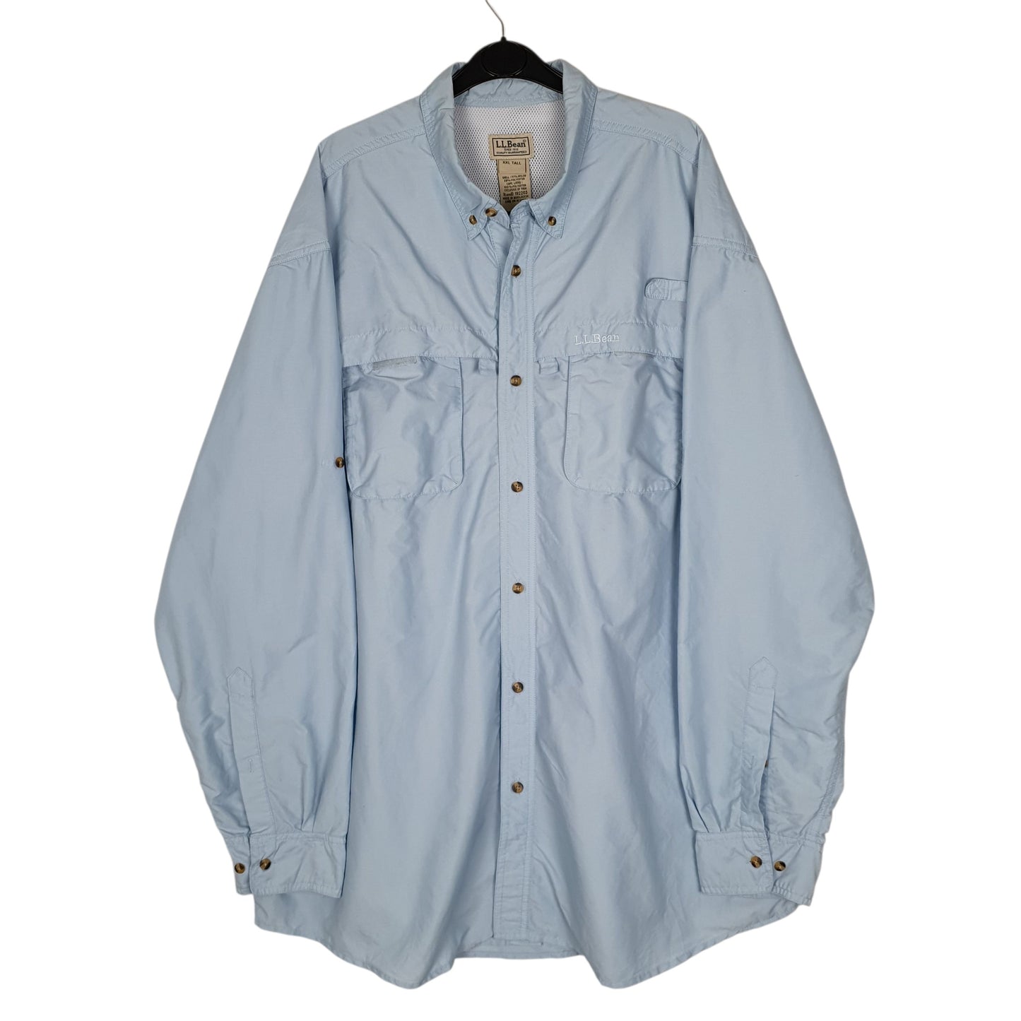 Mens Blue L.L.Bean Walking Hiking Long Sleeve Shirt