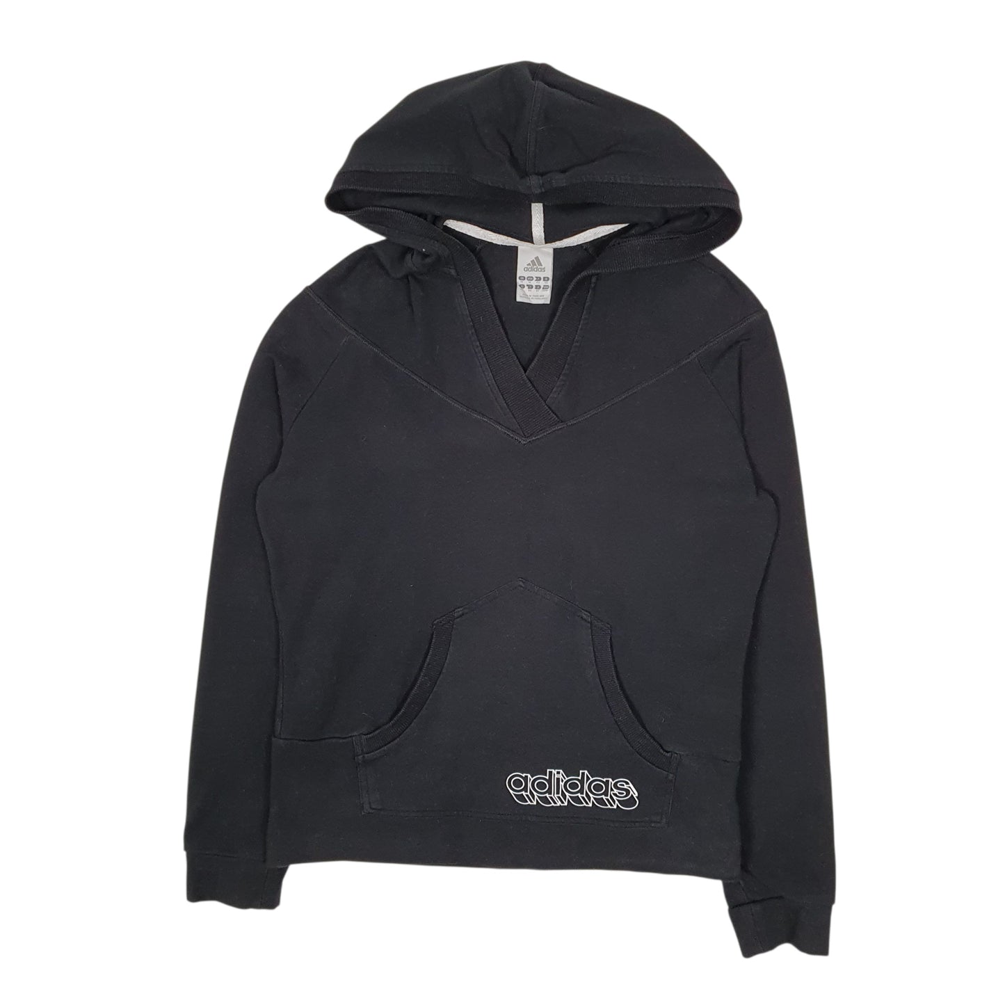 Womens Black Adidas Vintage 2000s Hoodie Jumper