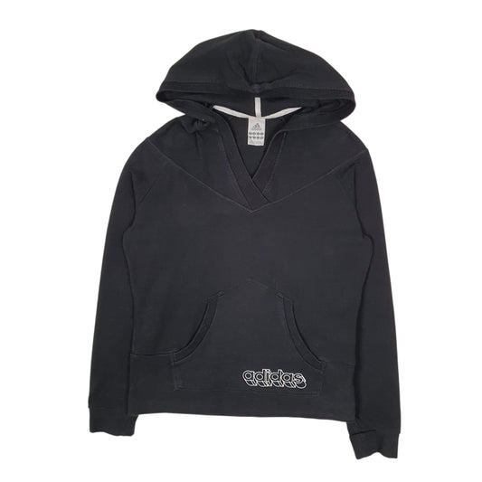 Womens Black Adidas Vintage 2000s Hoodie Jumper