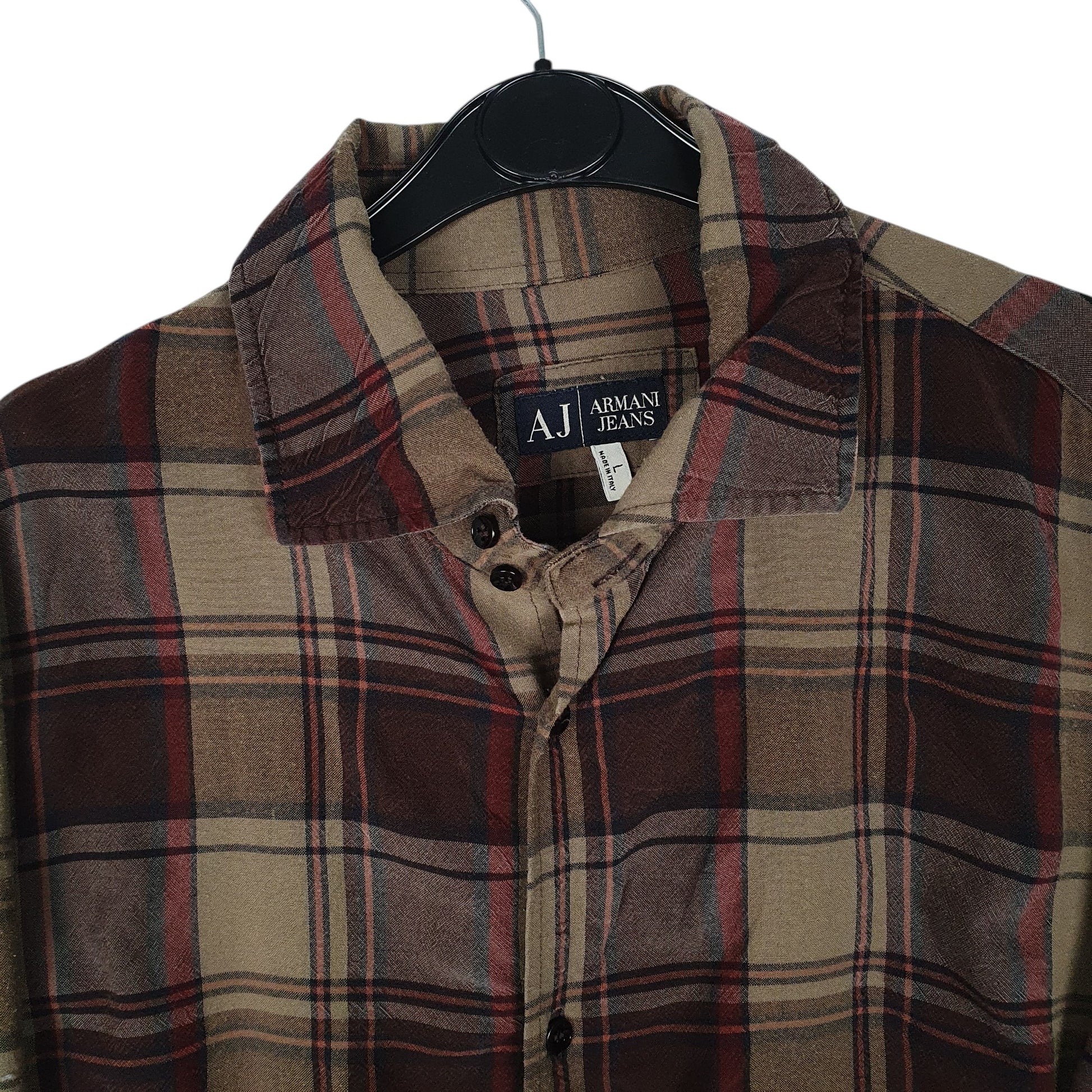 Mens Brown Armani Jeans Made In Italy  Shirt