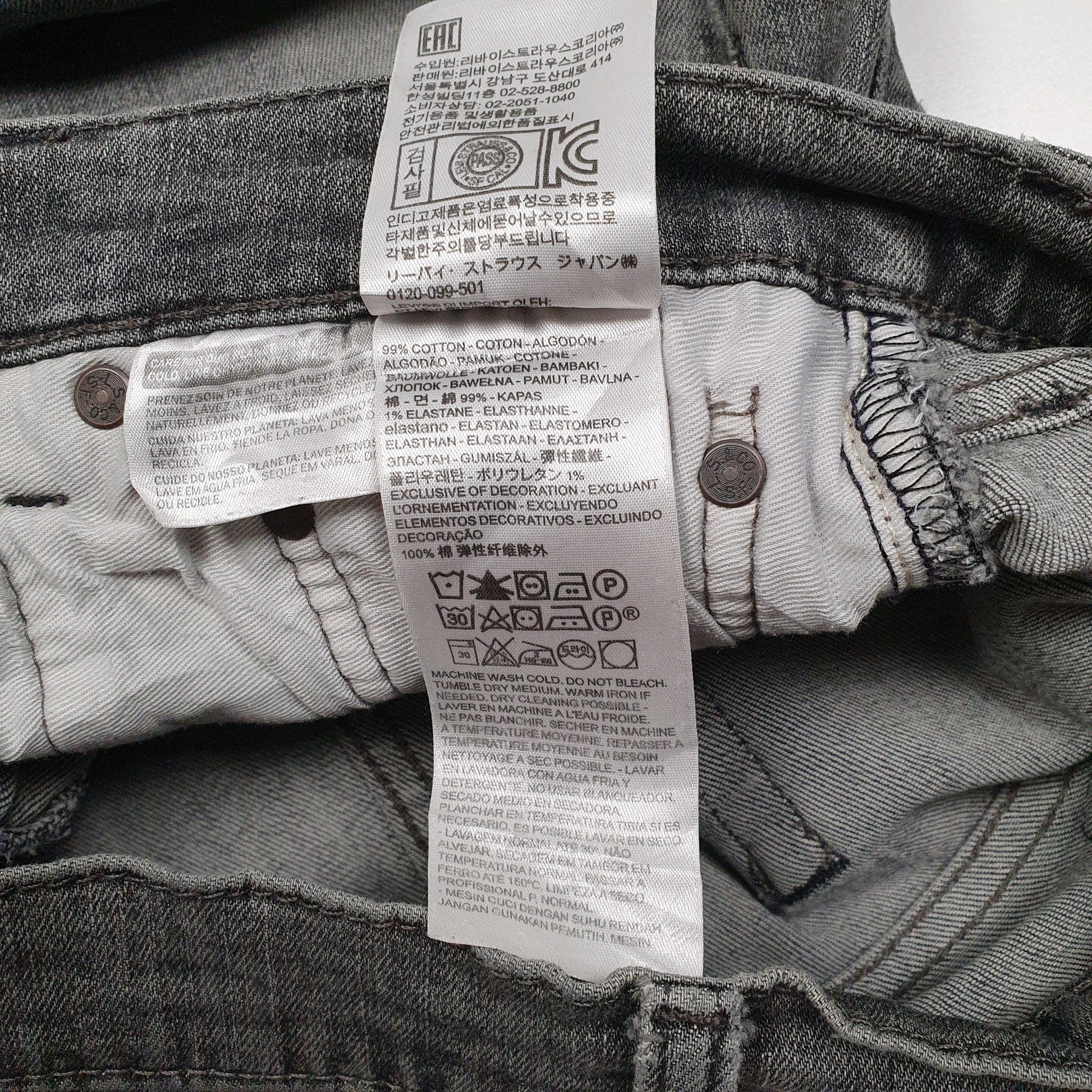 Mens Grey Levis Premium Stretch  Jeans