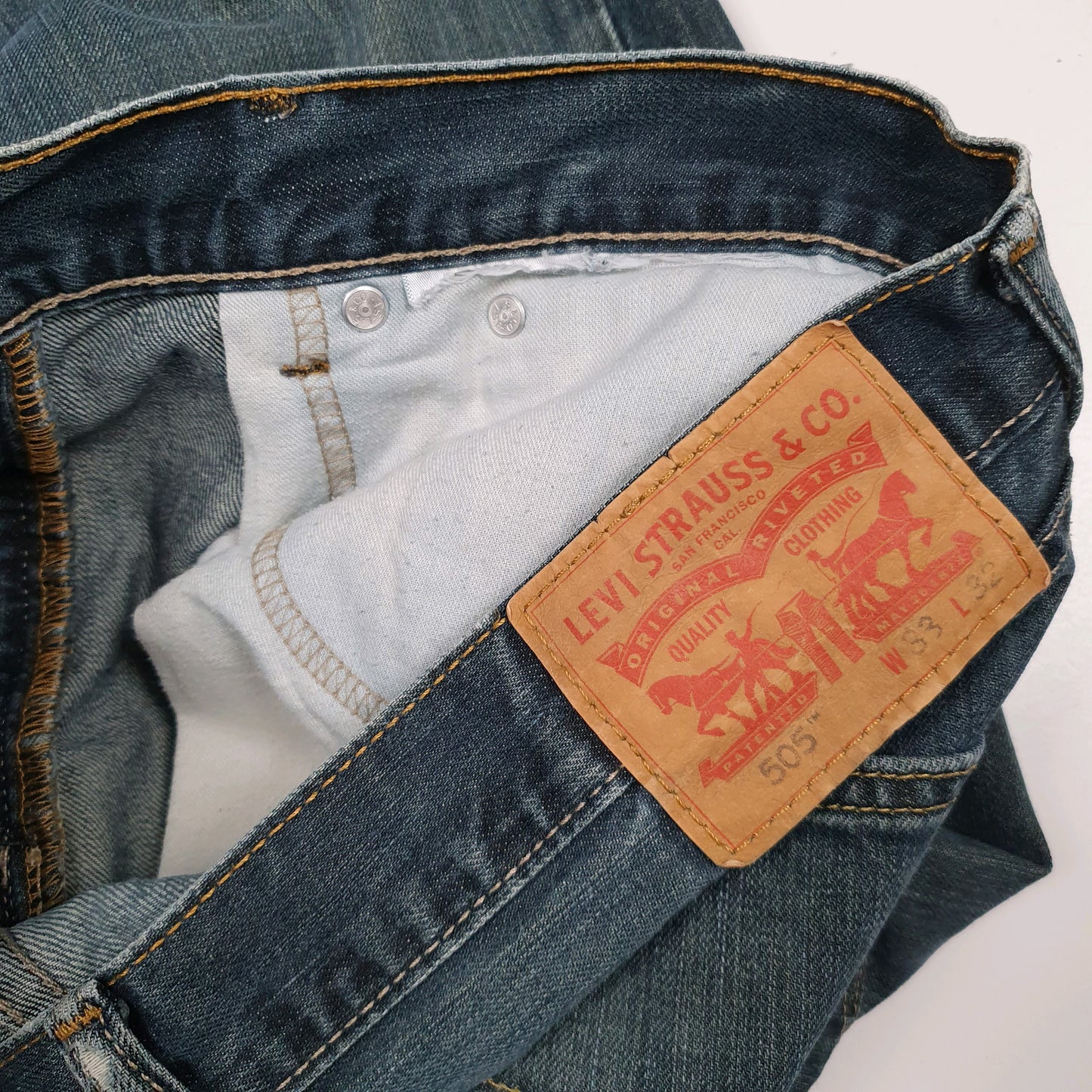 Mens Navy Levis   Jeans
