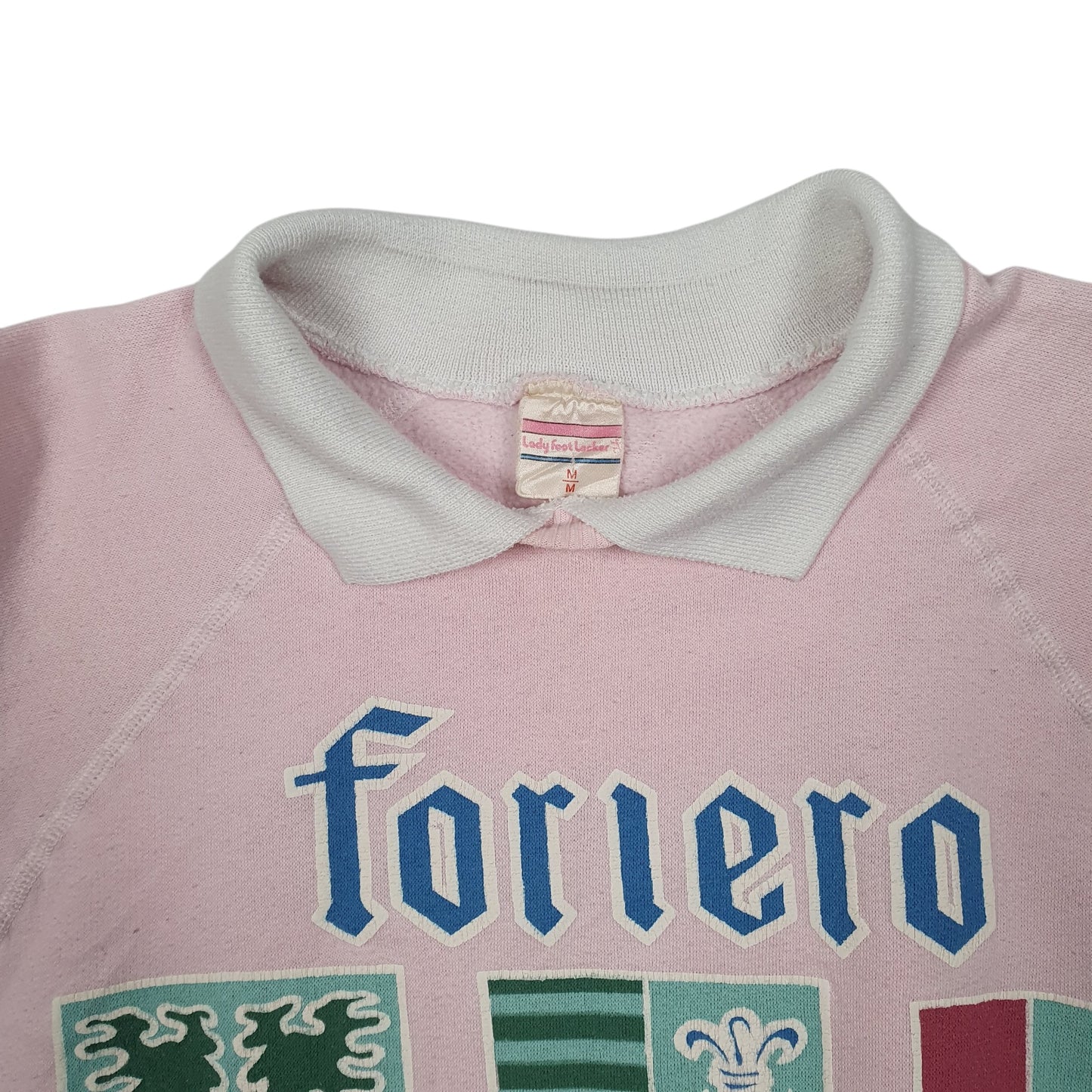 Womens Pink Lady Foot Locker Vintage 90s Foriero Cortina Skiing Crewneck Jumper