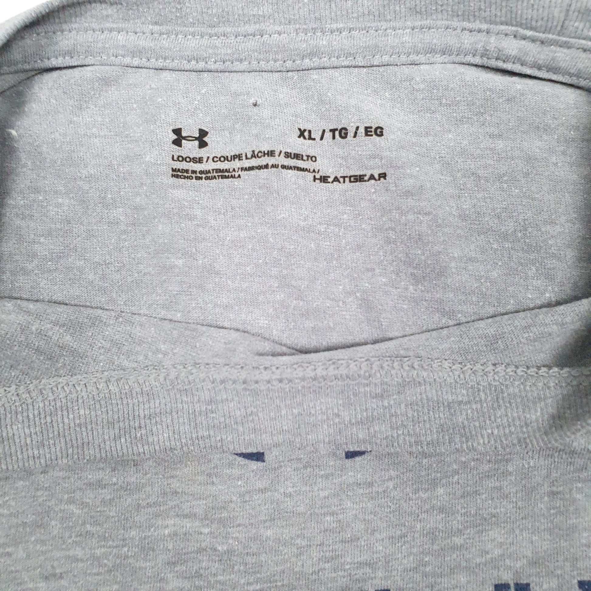Mens Grey Under Armour Heat Gear  T Shirt