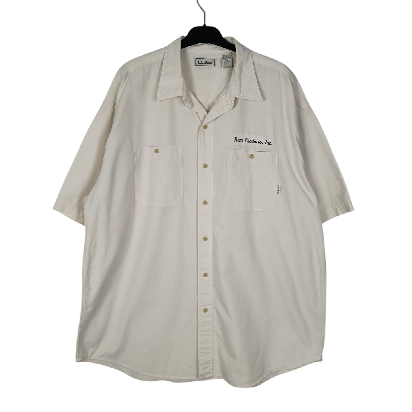 Mens Cream L.L.Bean  Short Sleeve Shirt