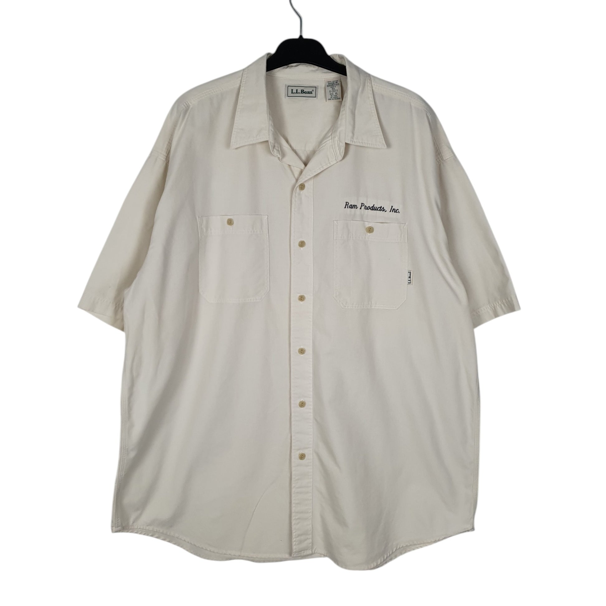 Mens Cream L.L.Bean  Short Sleeve Shirt