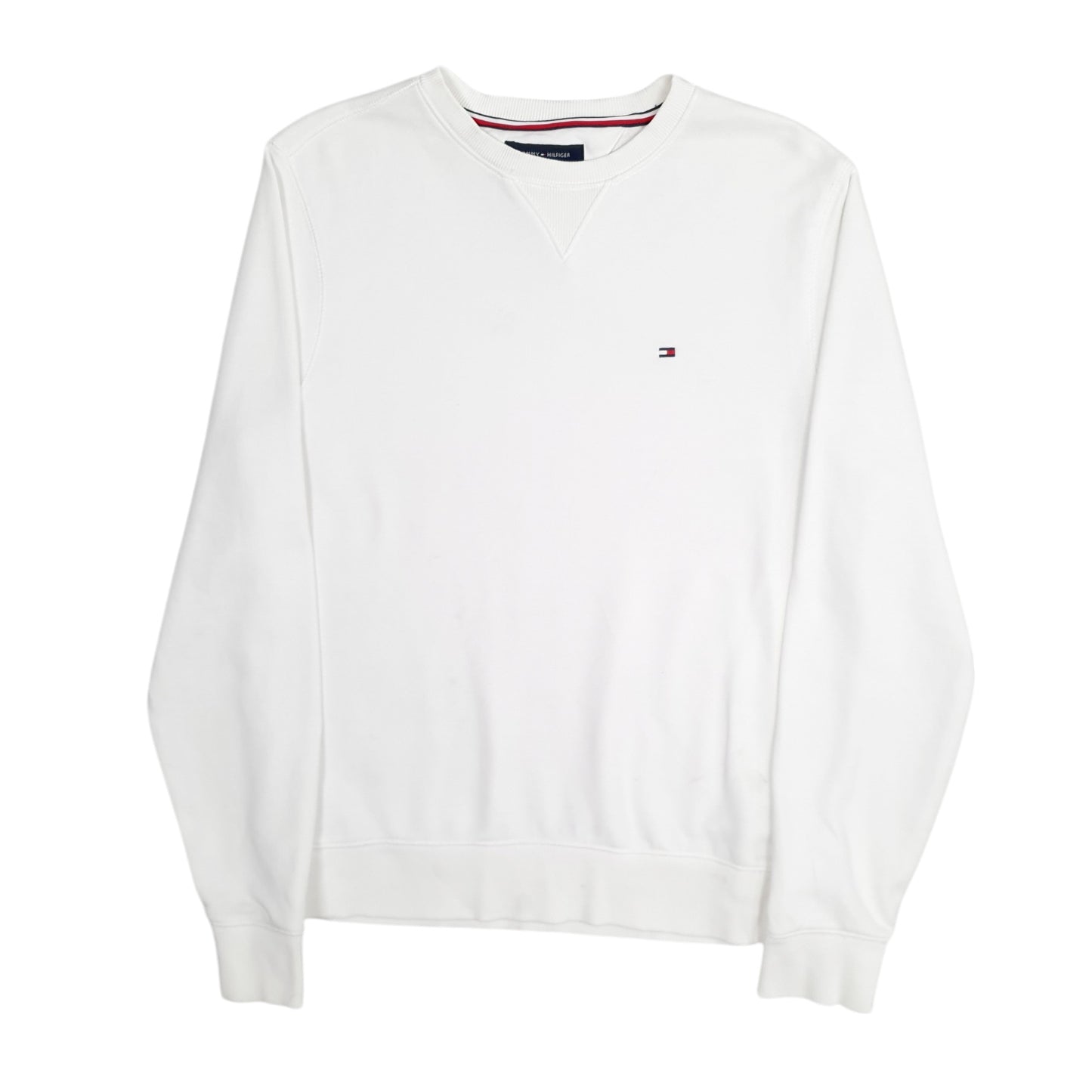 Mens White Tommy Hilfiger  Crewneck Jumper