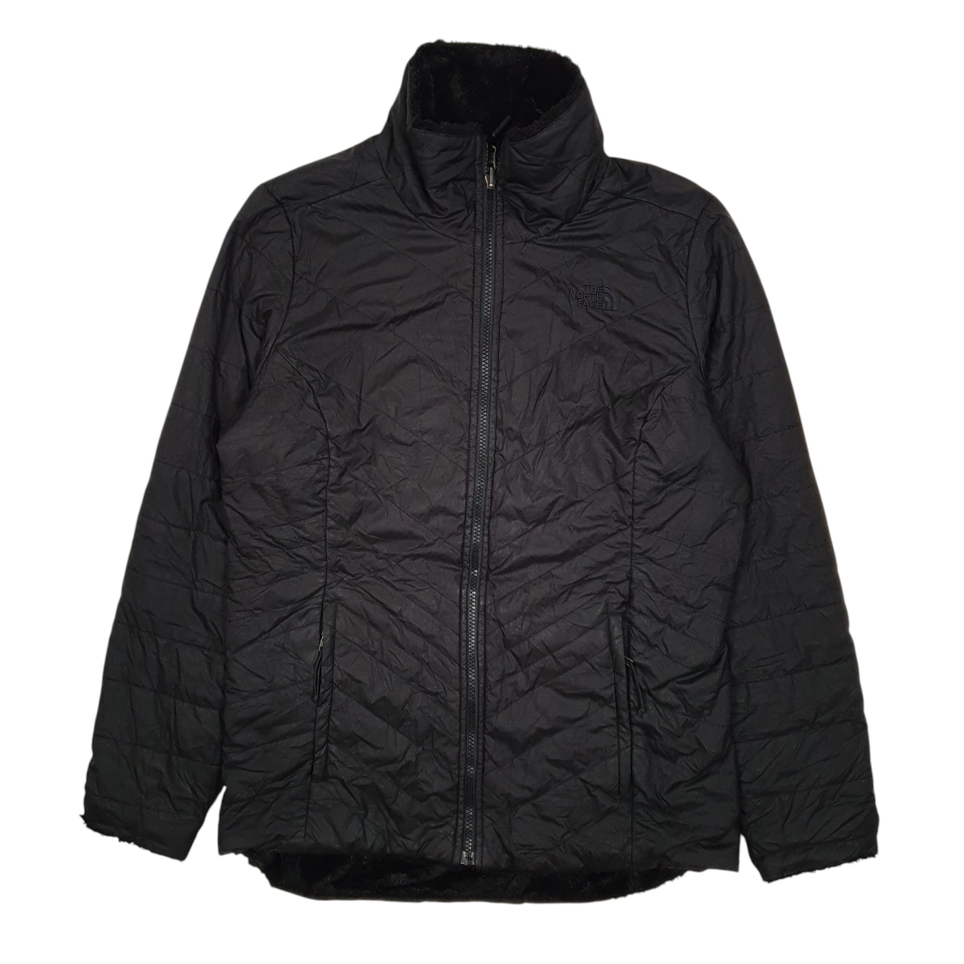 Womens Black The North Face Fluffy Reversible Hoodie Coat