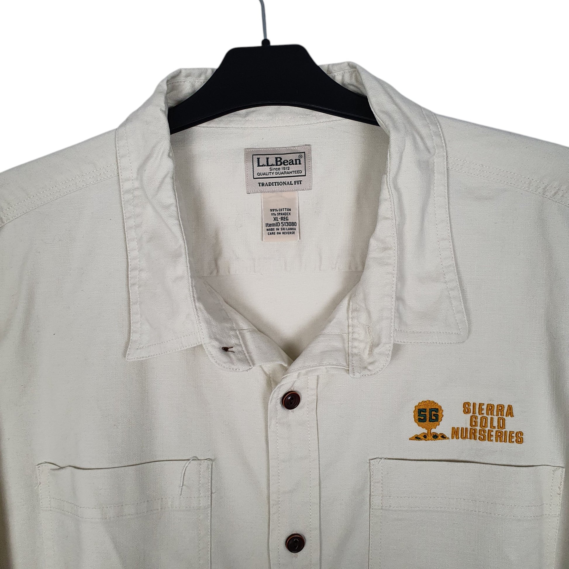 Mens Cream L.L.Bean   Shirt