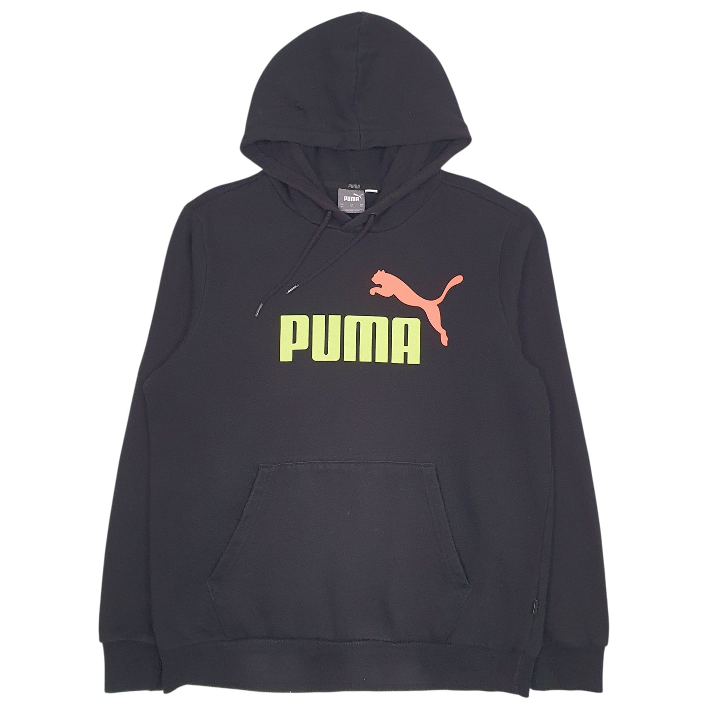 Mens Black Puma Spellout Hoodie Jumper