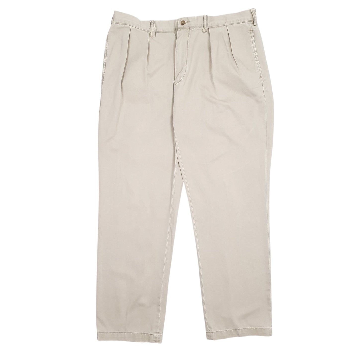 Mens Beige Polo Ralph Lauren Classic Fit Pleated Chino Trousers