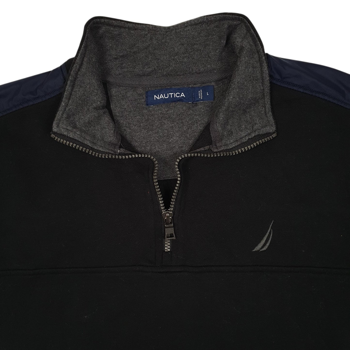 Mens Black Nautica  Quarter Zip Jumper
