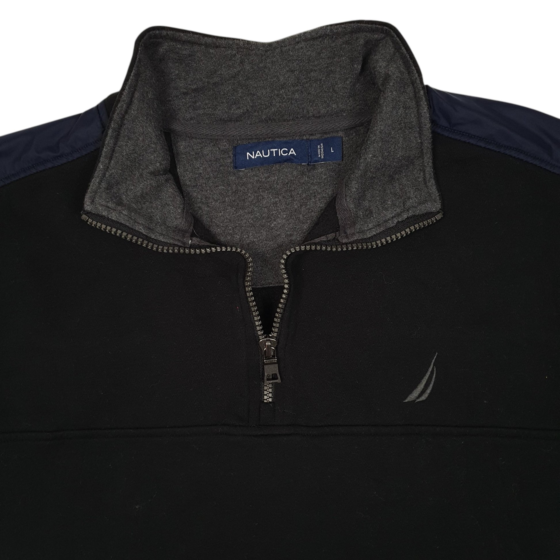Mens Black Nautica  Quarter Zip Jumper