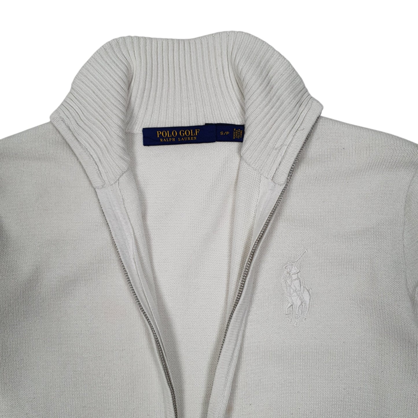 Womens White Polo Ralph Lauren Golf Full Zip Jumper