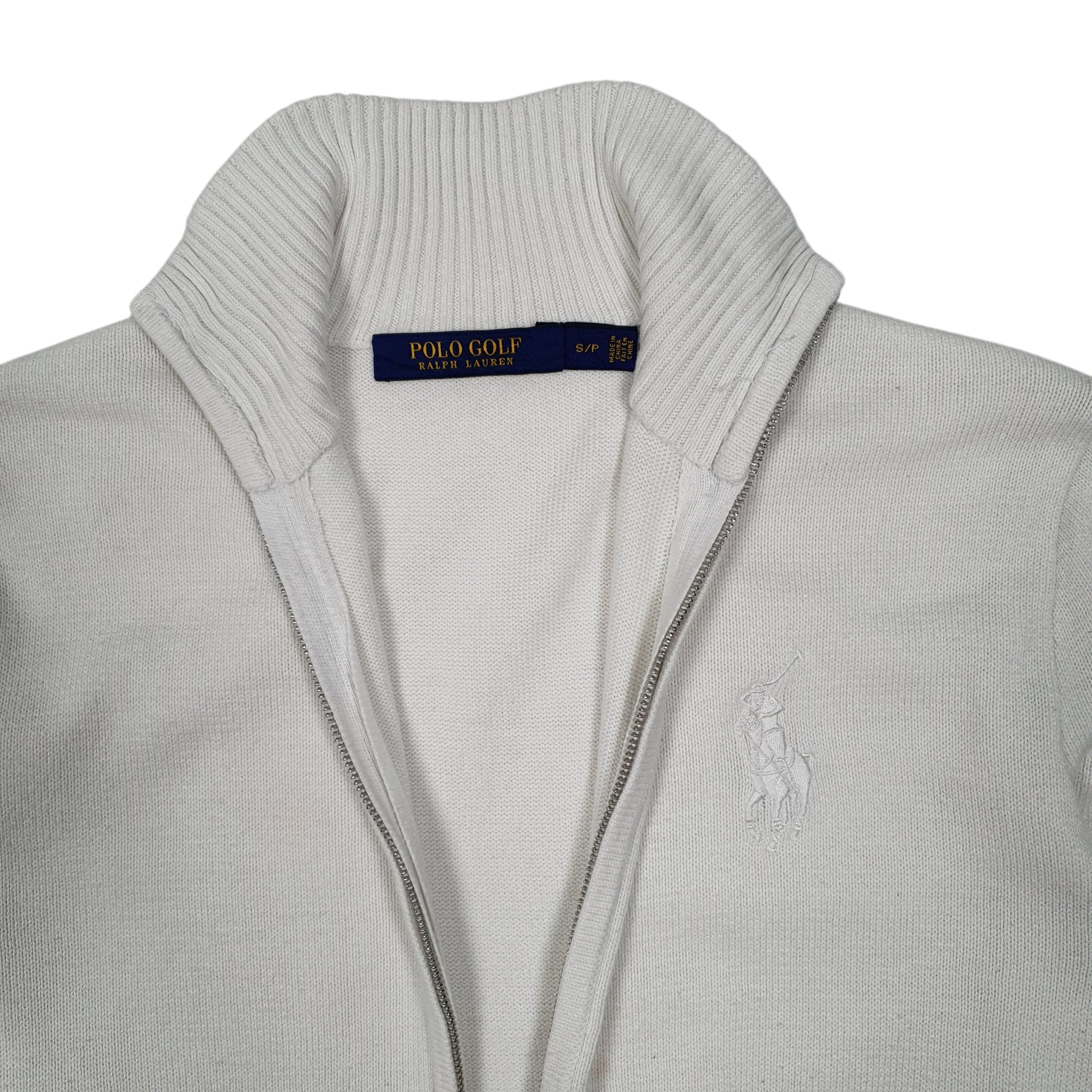 Womens White Polo Ralph Lauren Golf Full Zip Jumper