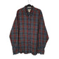 Mens Grey L.L.Bean Thick Flannel Plaid Long Sleeve Shirt