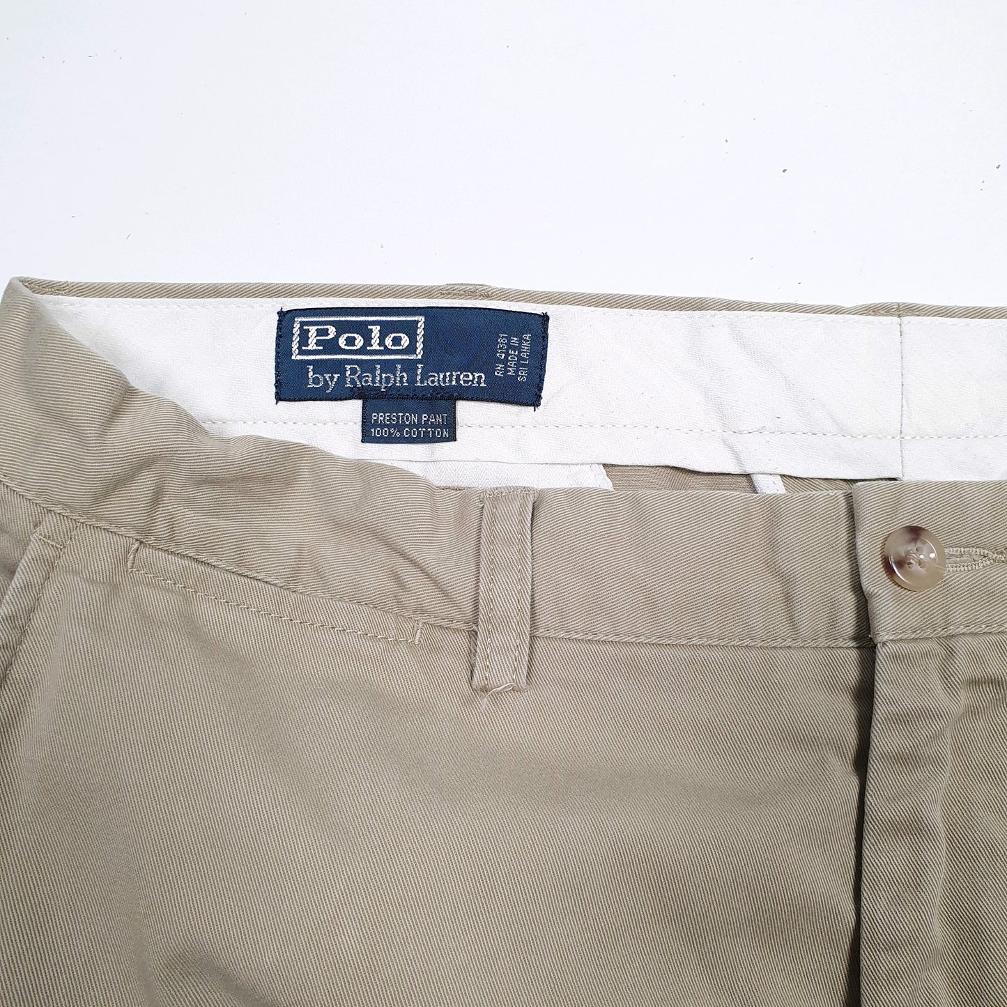 Mens Beige Polo Ralph Lauren Vintage 90s Preston Pant  Trousers