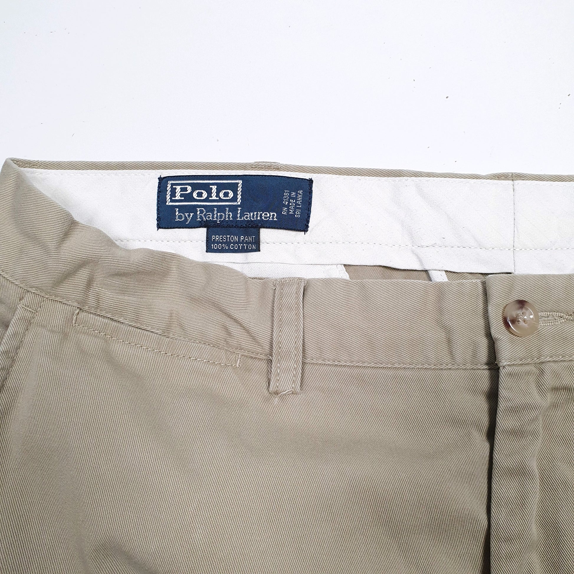 Mens Beige Polo Ralph Lauren Vintage 90s Preston Pant  Trousers