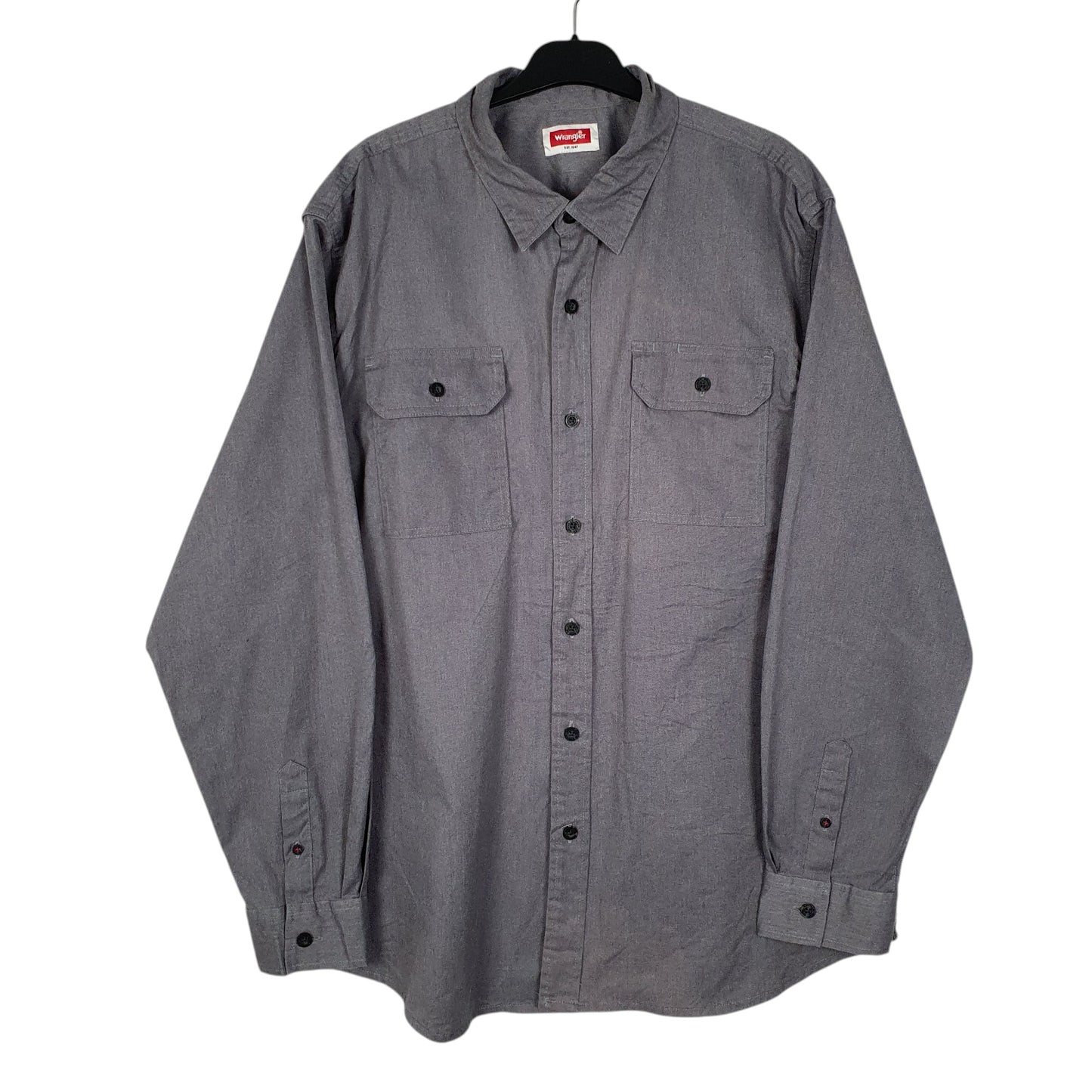 Mens Grey Wrangler  Long Sleeve Shirt