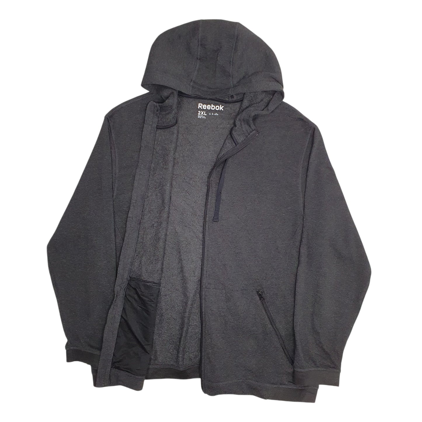 Mens Grey Reebok Hoodie Full Zip Jumper
