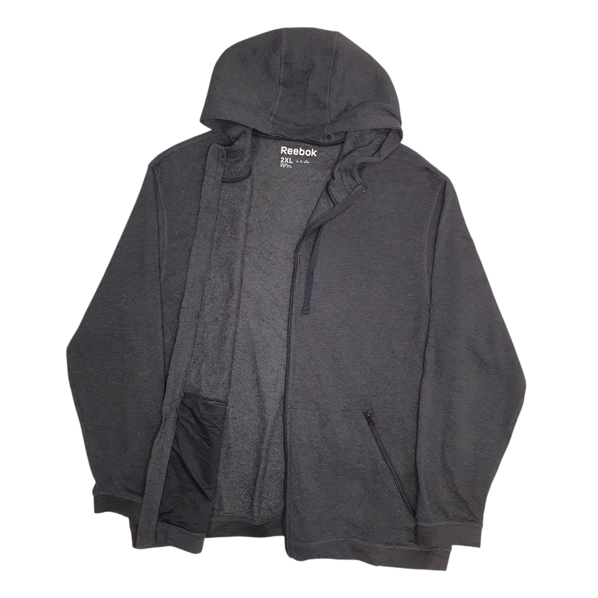 Mens Grey Reebok Hoodie Full Zip Jumper