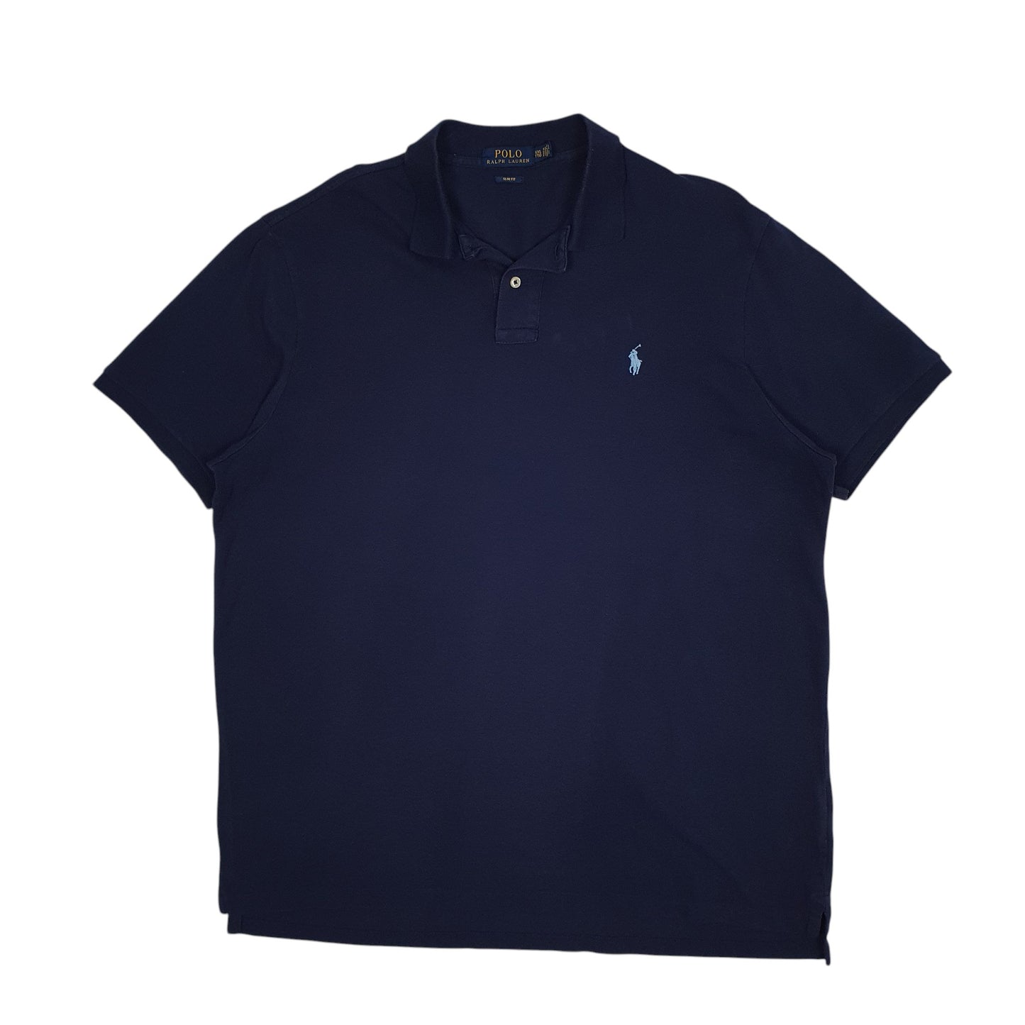 Mens Navy Polo Ralph Lauren Slim Fit Short Sleeve Polo Shirt