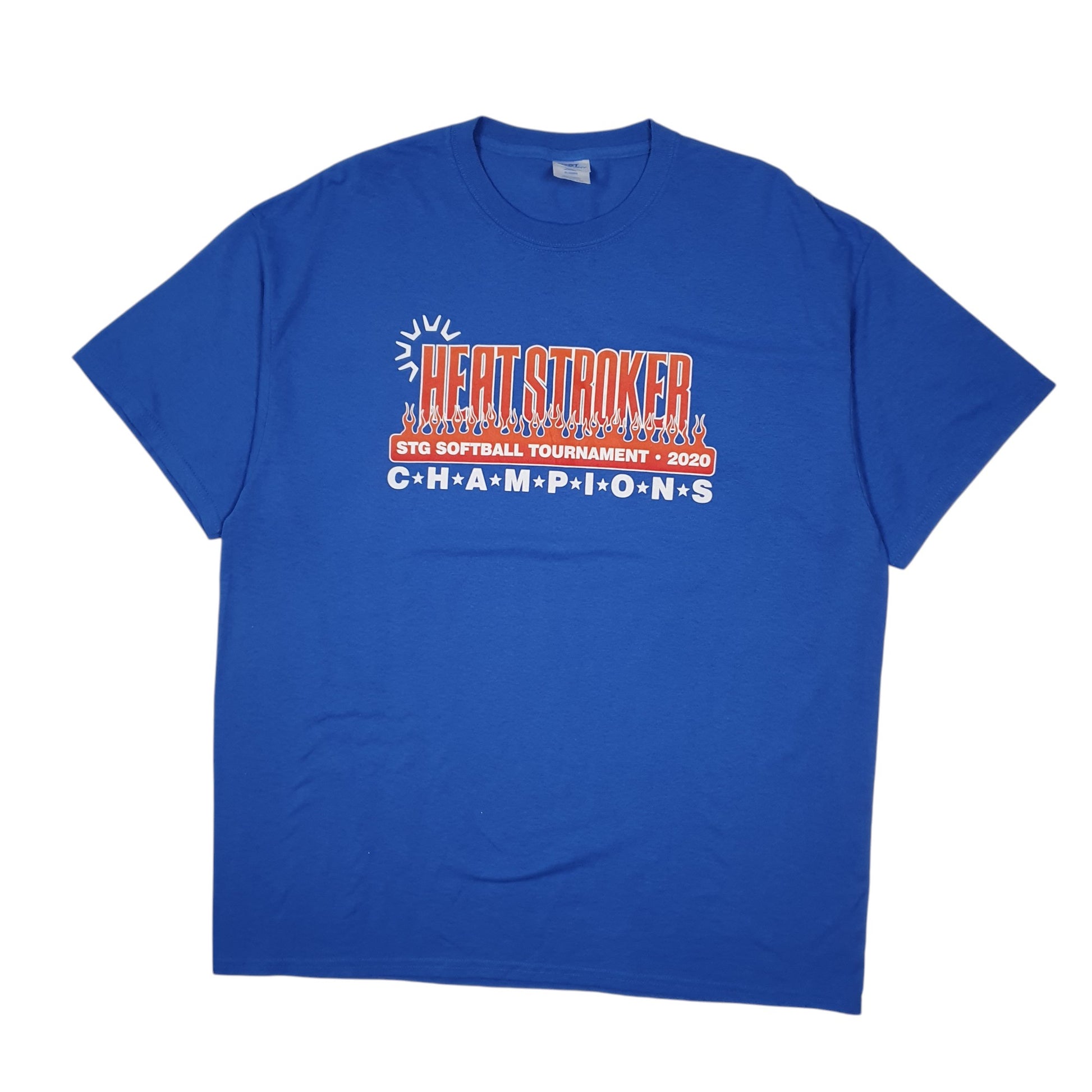 Mens Blue Port & Company Heat Stroker Softball Short Sleeve T Shirt