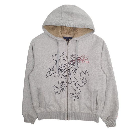 Mens Grey Tommy Hilfiger Hoodie Thermal Lined Full Zip Jumper