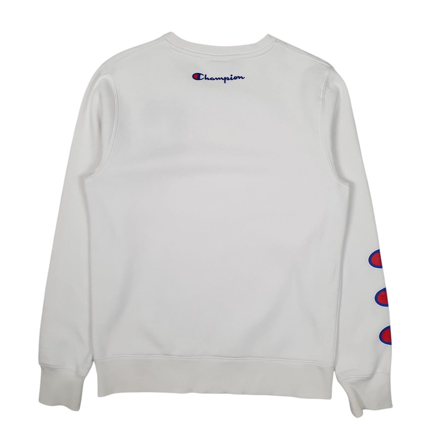 Mens White Champion  Crewneck Jumper