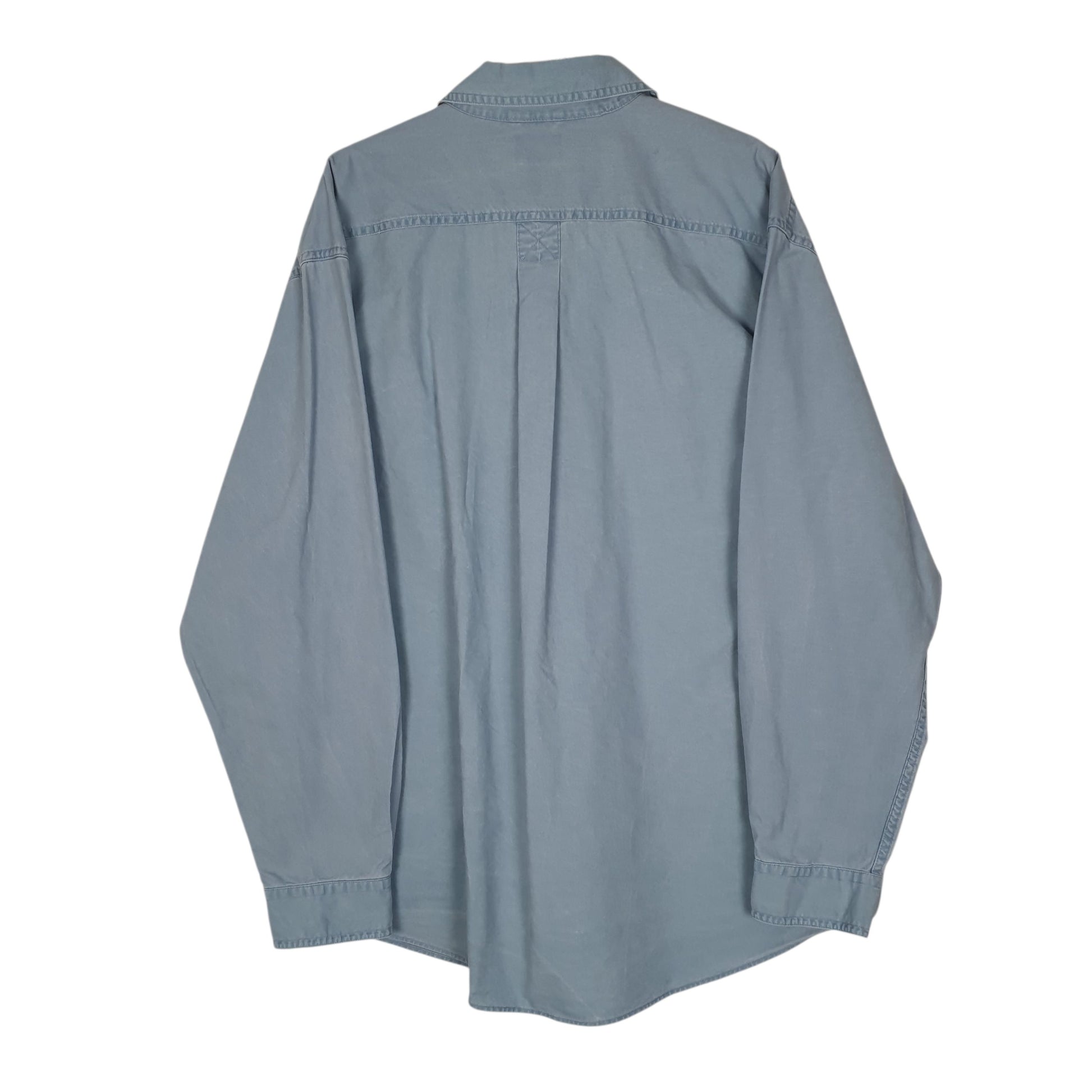 Mens Blue L.L.Bean Sunwashed Canvas  Shirt