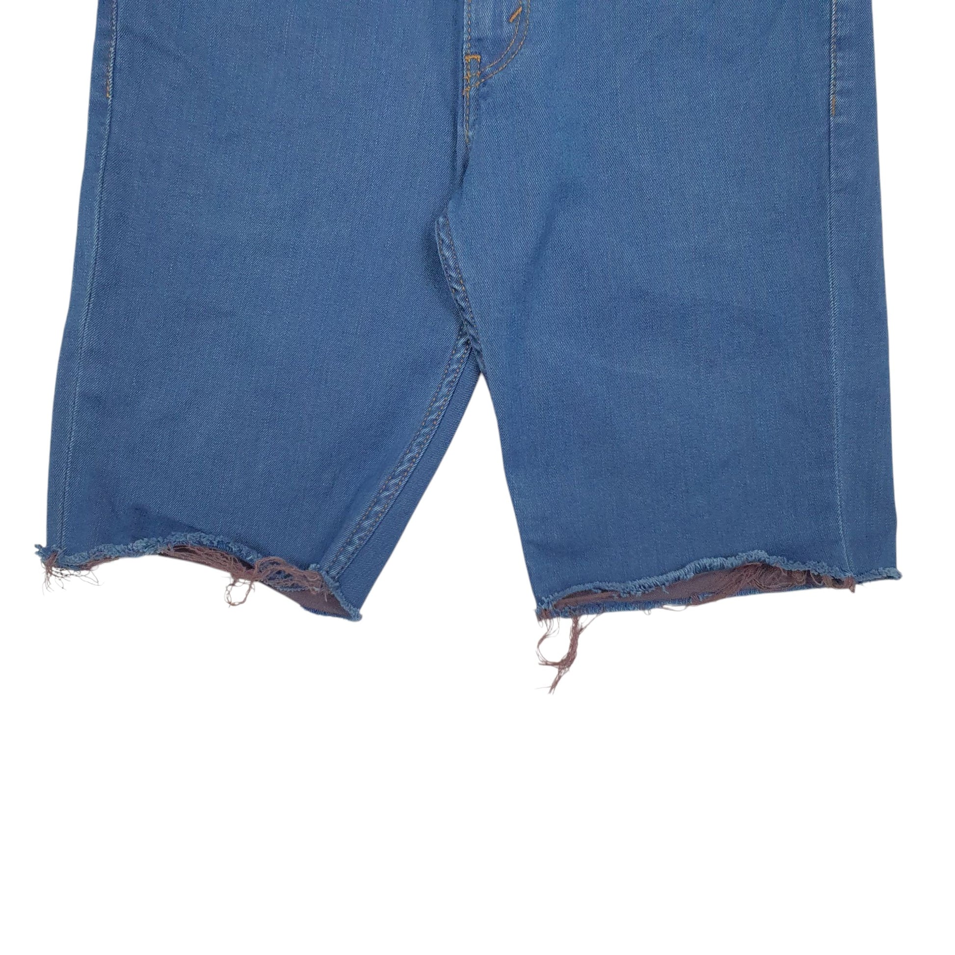 Mens Blue Levis 511 Cutoff Hoodie Shorts