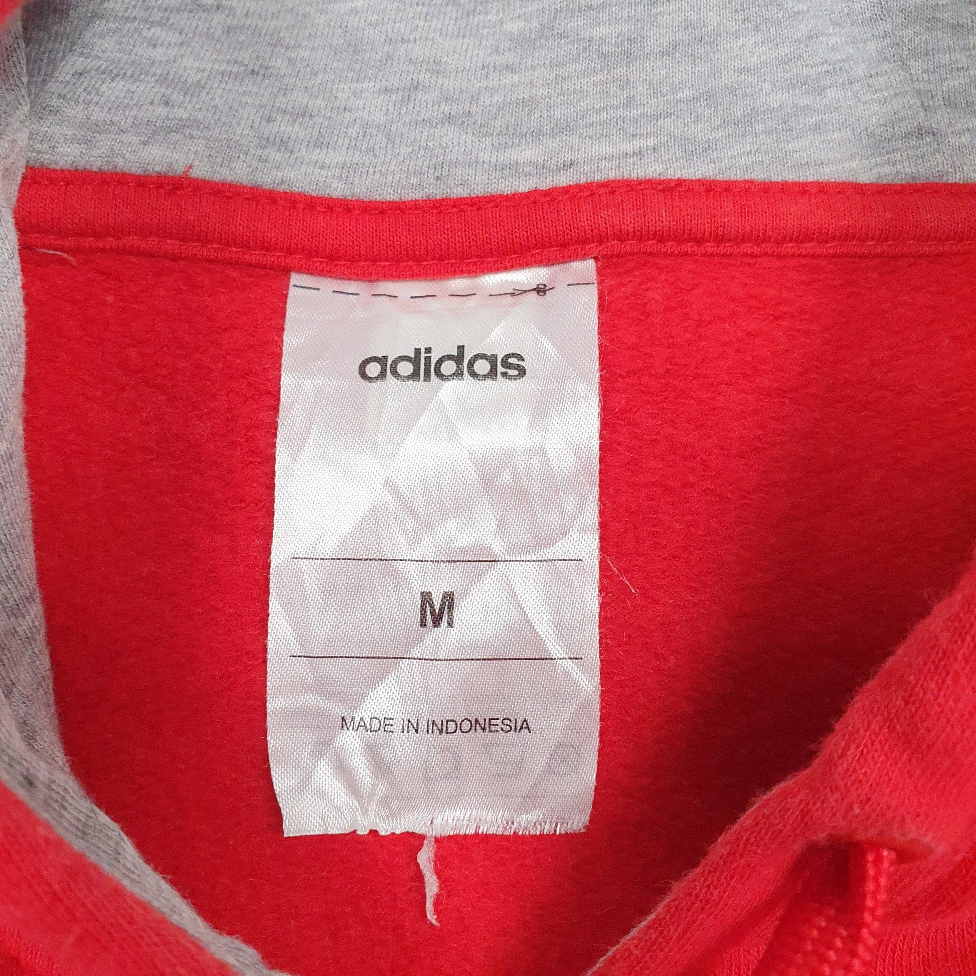 Mens Red Adidas Spellout Hoodie Jumper
