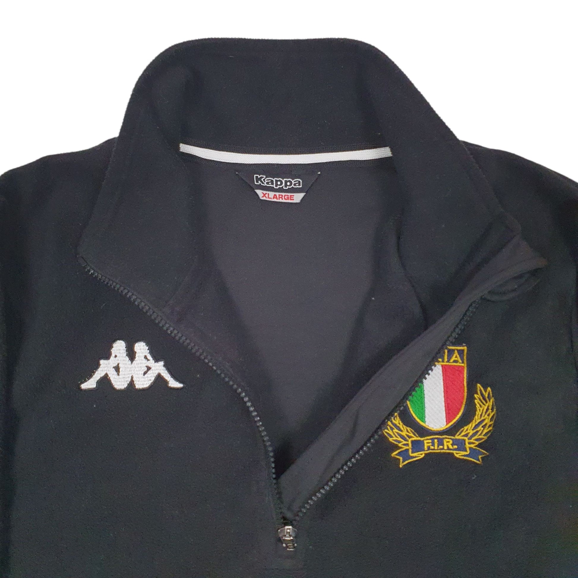 Mens Black Kappa Italia Quarter Zip Jumper