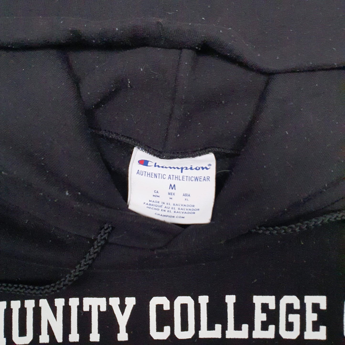 Mens Black Champion Community College Philadelphia Hoodie Jumper