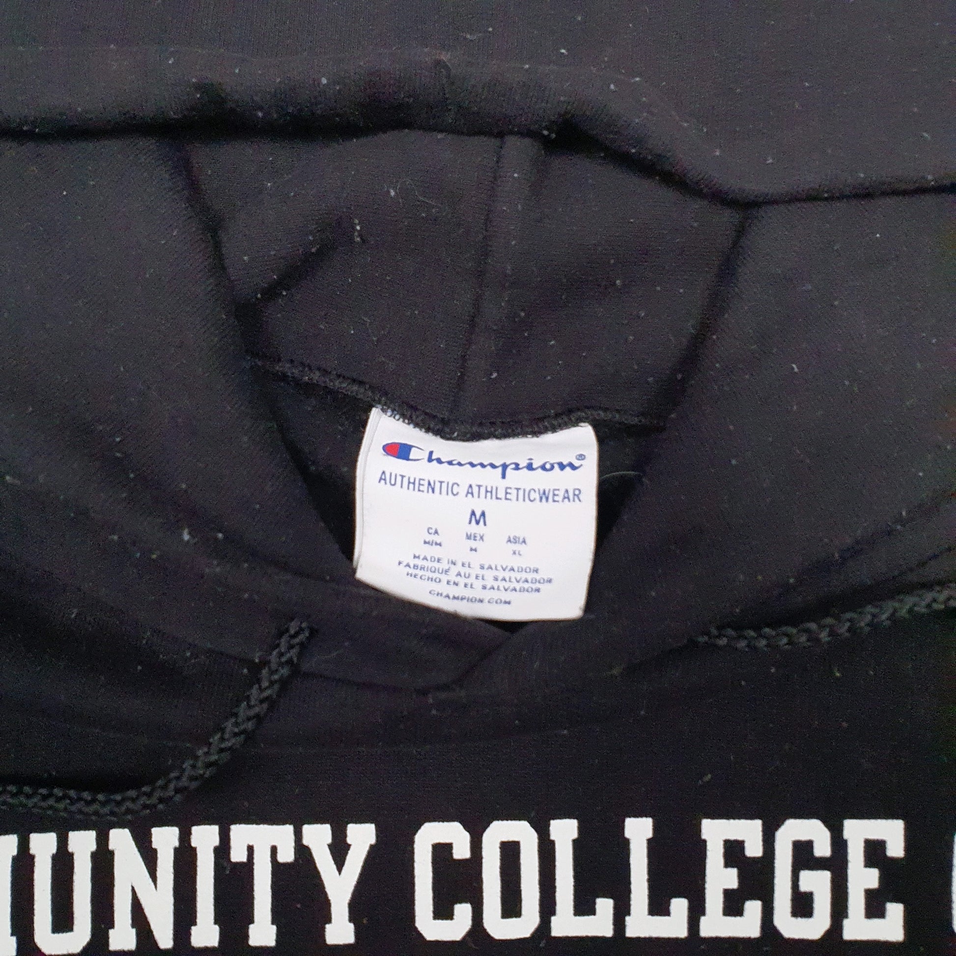 Mens Black Champion Community College Philadelphia Hoodie Jumper
