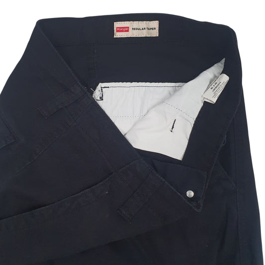 Mens Black Wrangler Taper  Trousers