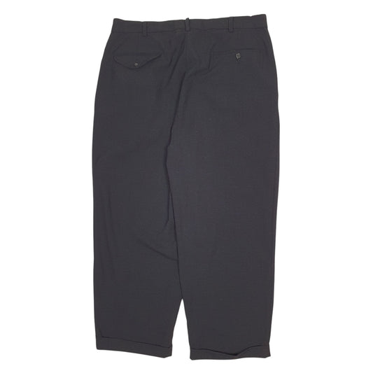 Mens Black Polo Ralph Lauren Double Pleated Vintage 90s  Trousers