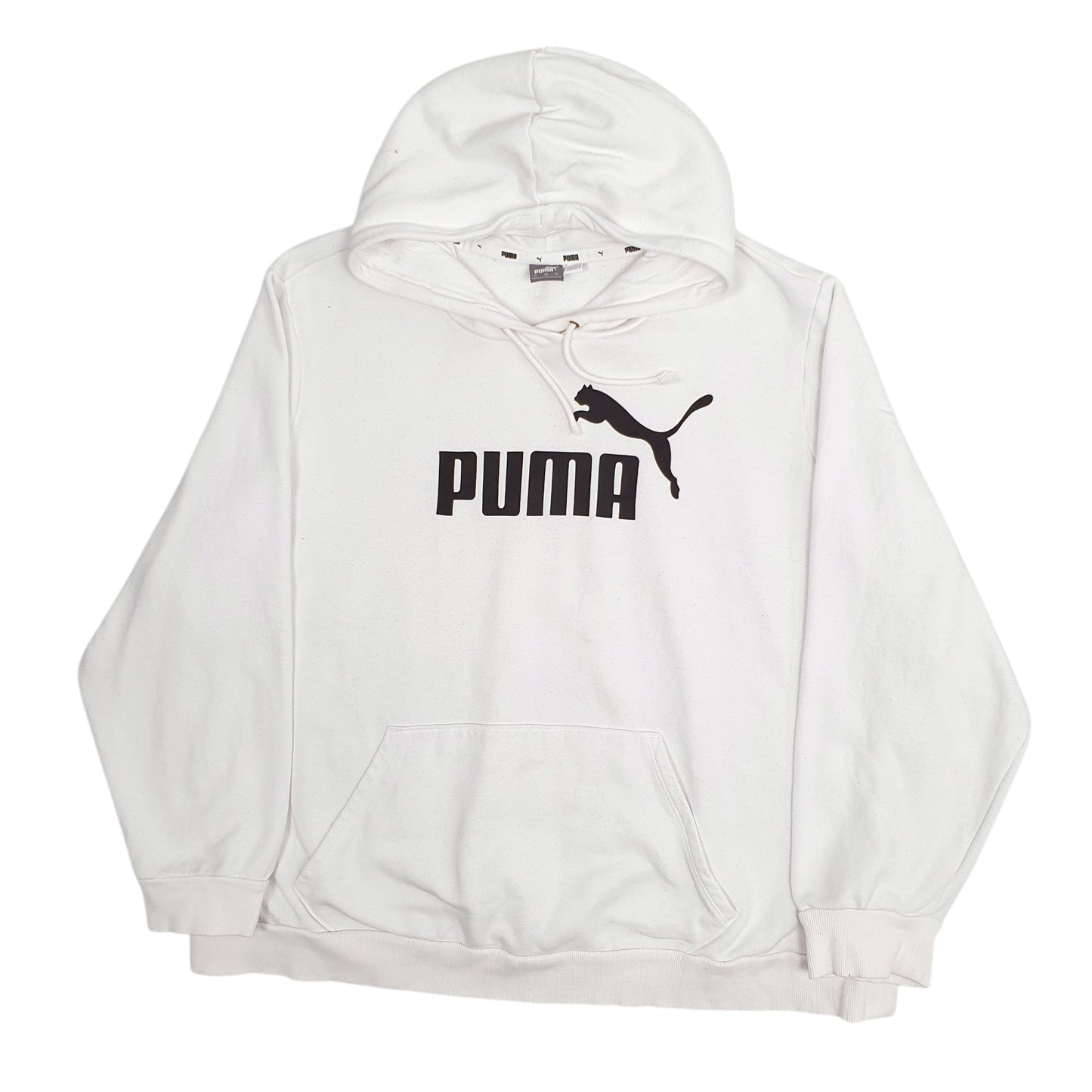 Womens White Puma  Hoodie Jumper