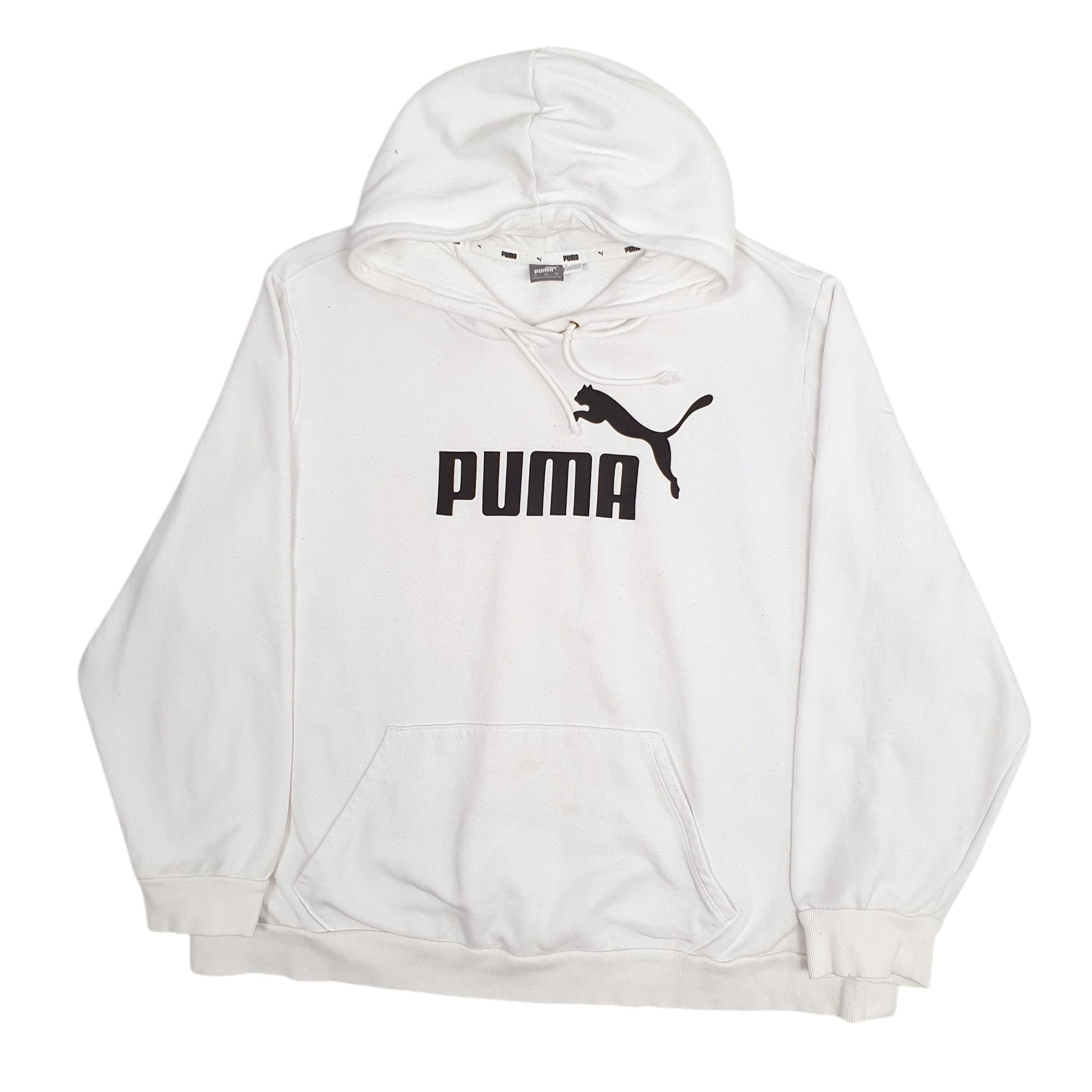 Womens White Puma  Hoodie Jumper