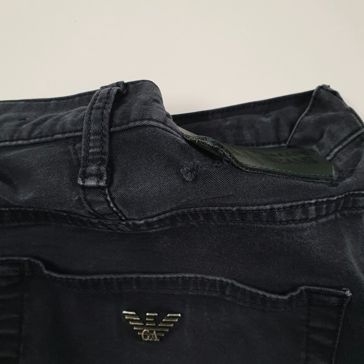 Mens Navy Armani Jeans   Shorts