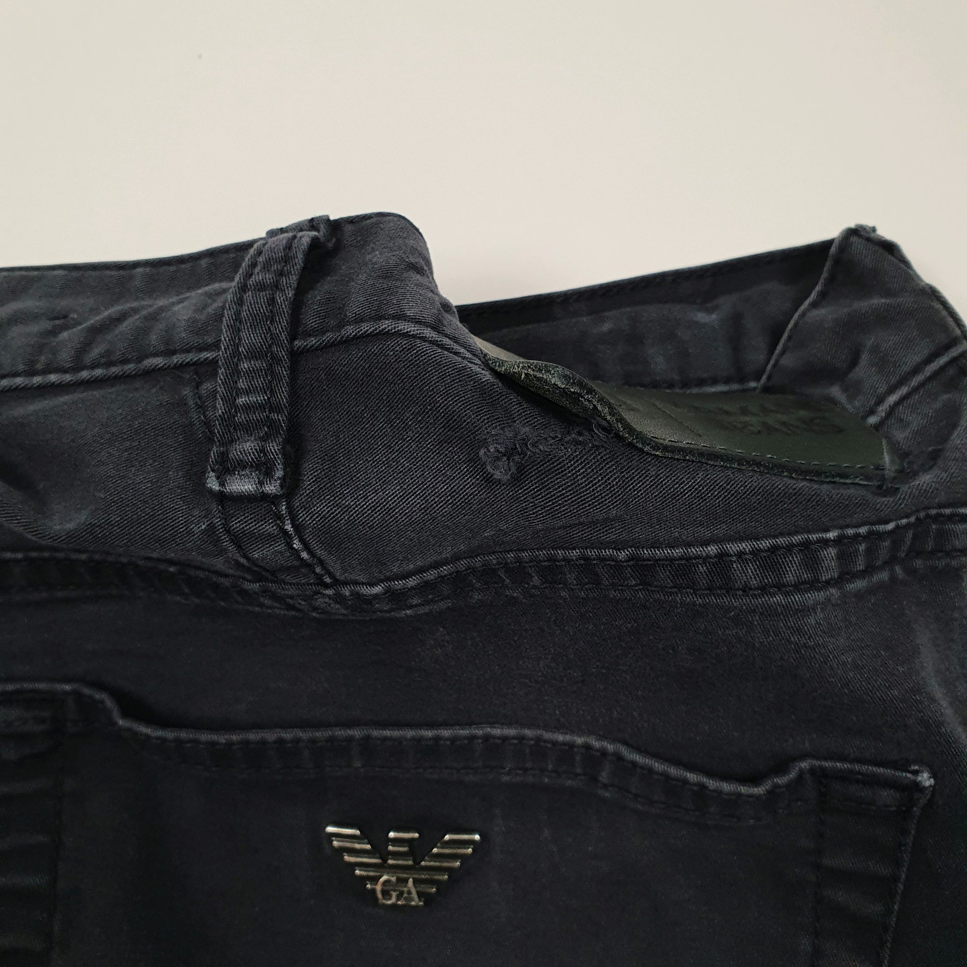 Mens Navy Armani Jeans   Shorts